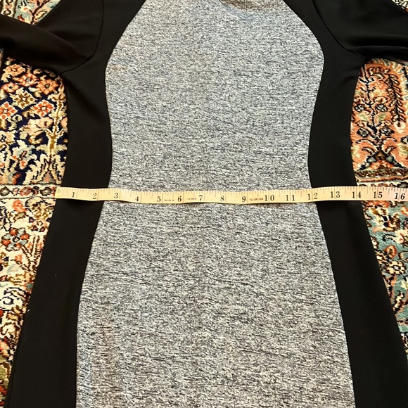 Black and grey exposed silver zipper stretch dress - Picture 9 of 12